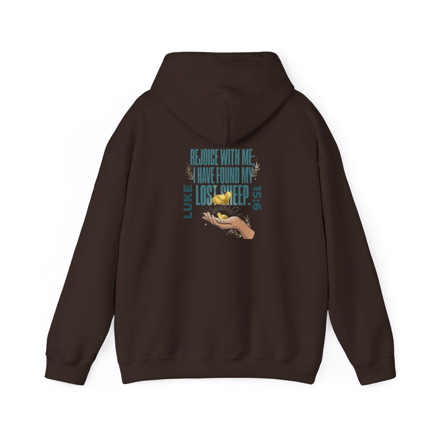 Rejoice With Me Lost Sheep Unisex Christian Hoodie | GV Gold Monogram Collection Luke 15:6 Bible Verse Faith Streetwear Apparel