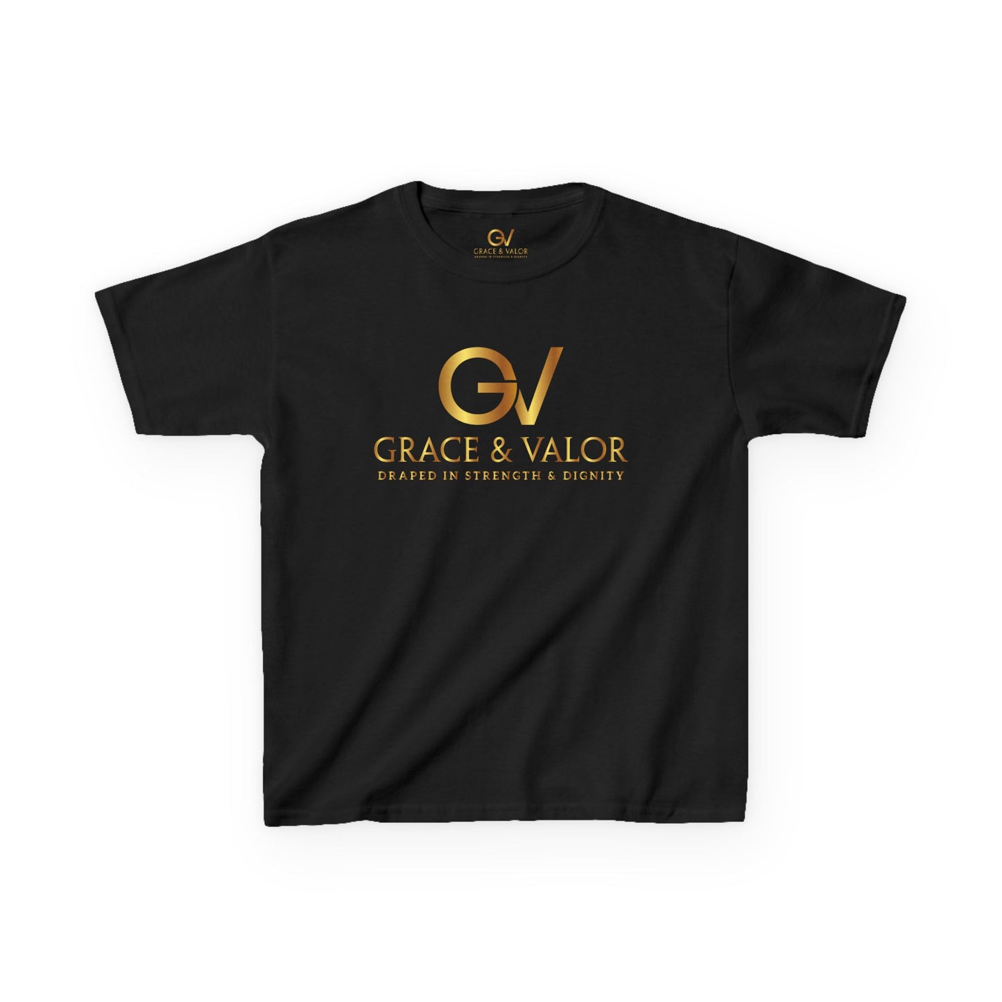 Kids Grace & Valor Tee Gold font total - God Favors Me Design - Stylish Cotton Shirt