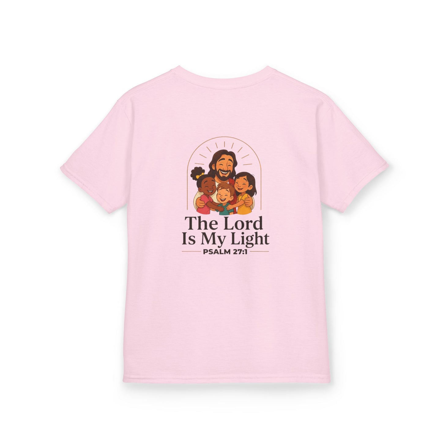 The Lord Is My Light Kids Christian T-Shirt | Psalm 27:1 Bible Verse Shirt Grace and Valor Collection Faith-Based Youth Apparel