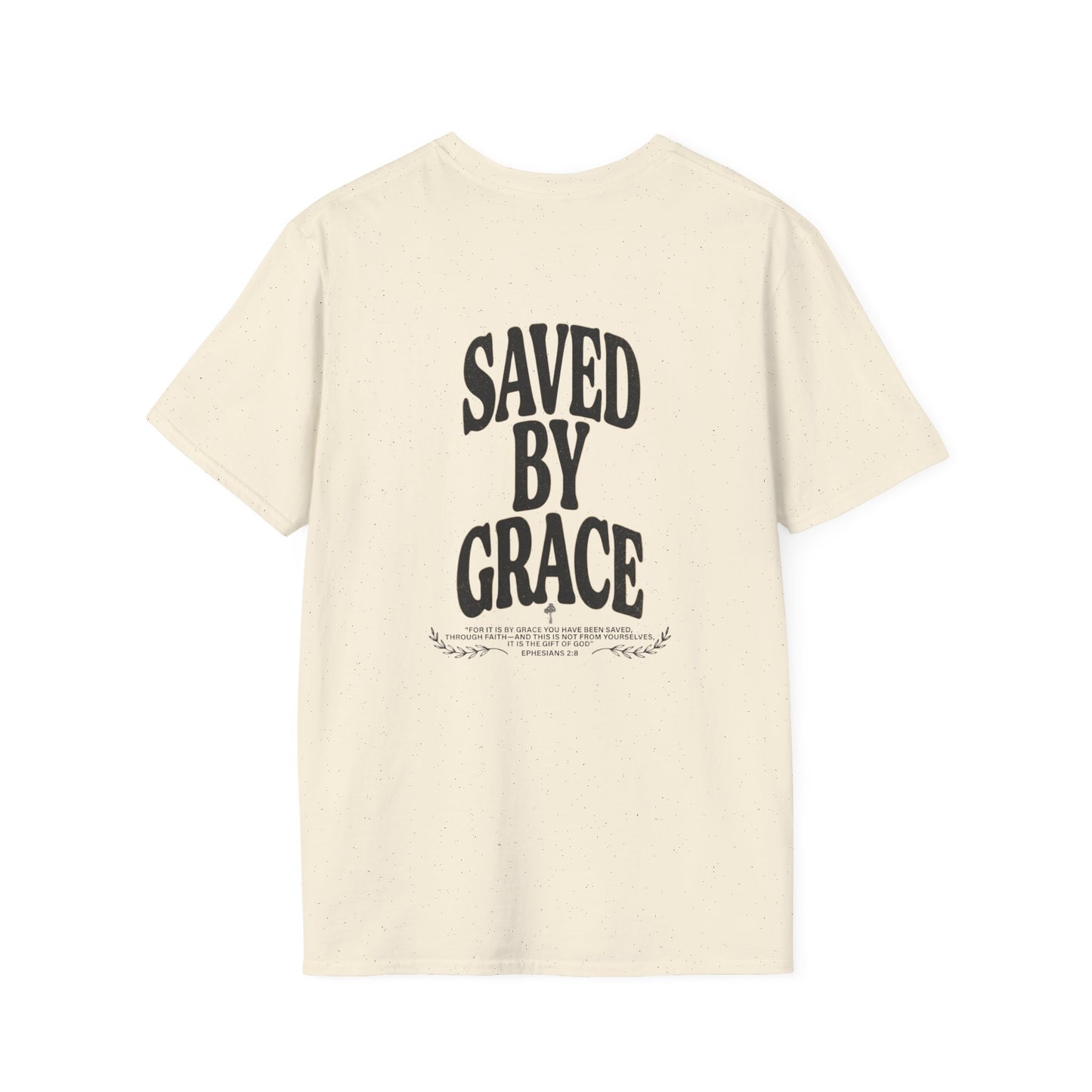 Saved by Grace Unisex Christian T-Shirt | Grace and Valor Signature Collection Ephesians 2:8 Bible Verse Faith Streetwear Apparel