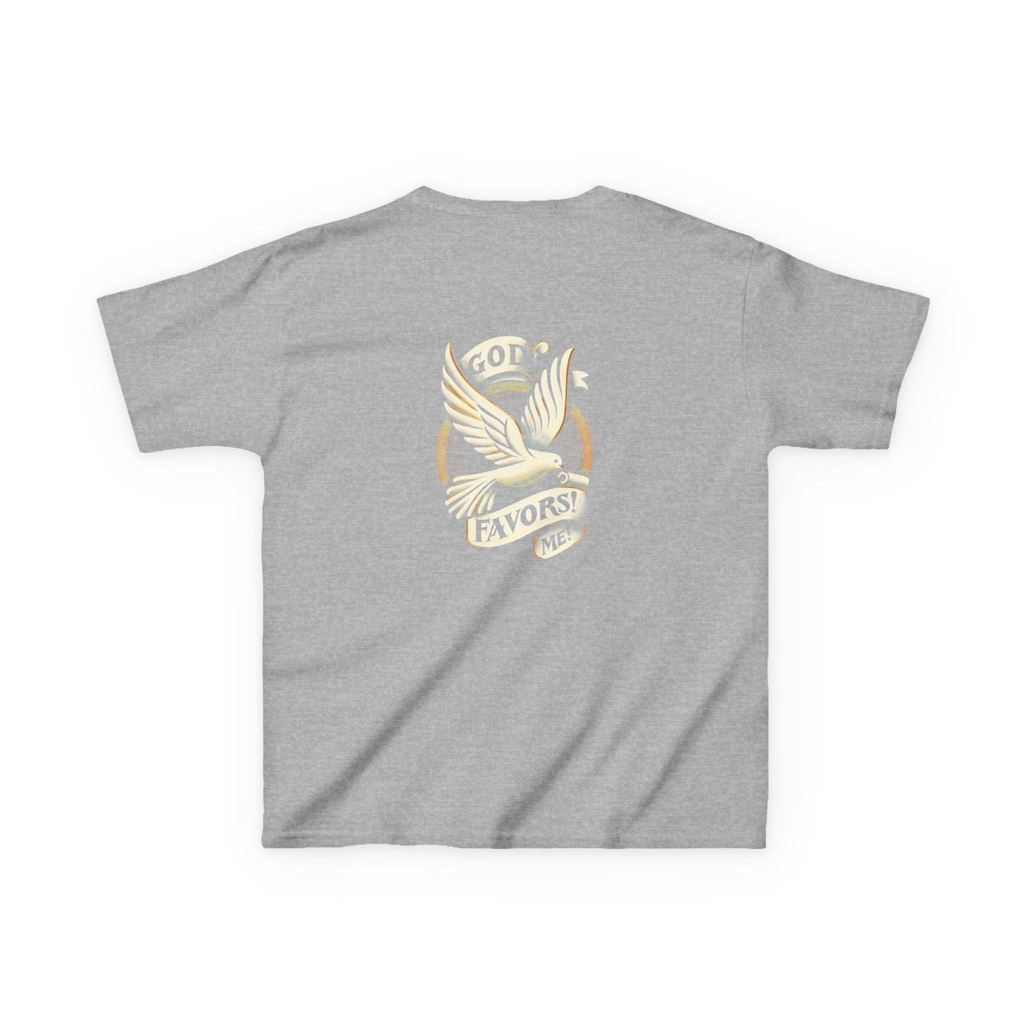 Kids Grace & Valor Tee White font total - God Favors Me Floral Design - Stylish Cotton Shirt