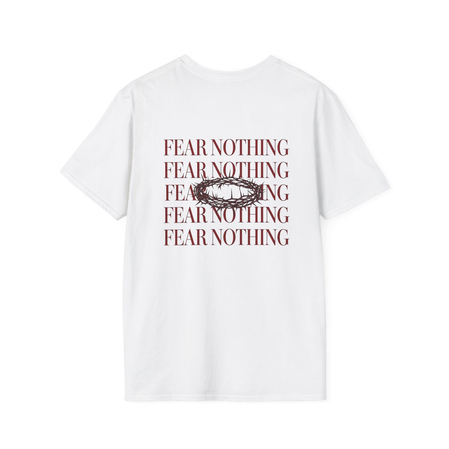 Fear Nothing Unisex Christian T-Shirt | Grace and Valor Signature Collection Faith Over Fear Joshua 1:9 Bible Verse Streetwear Apparel