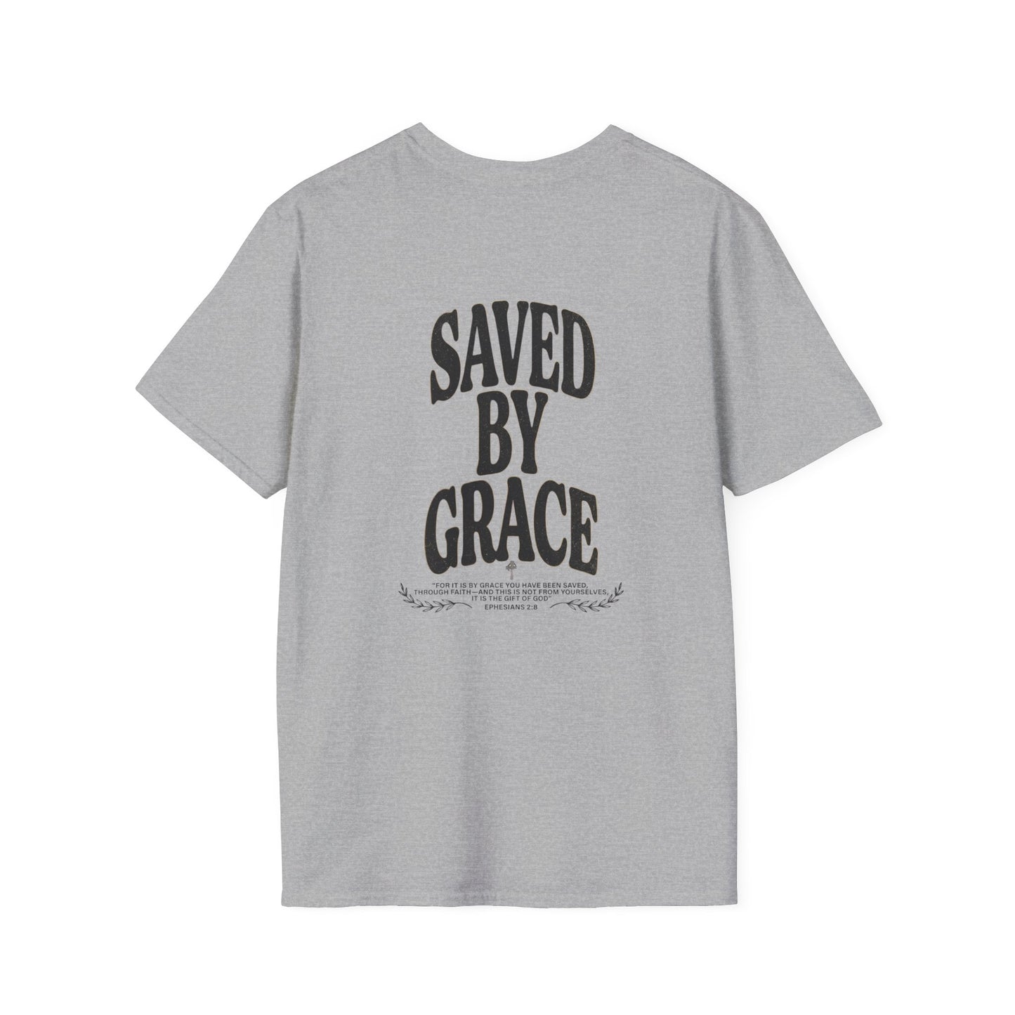 Saved by Grace Unisex Christian T-Shirt | Grace and Valor Signature Collection Ephesians 2:8 Bible Verse Faith Streetwear Apparel