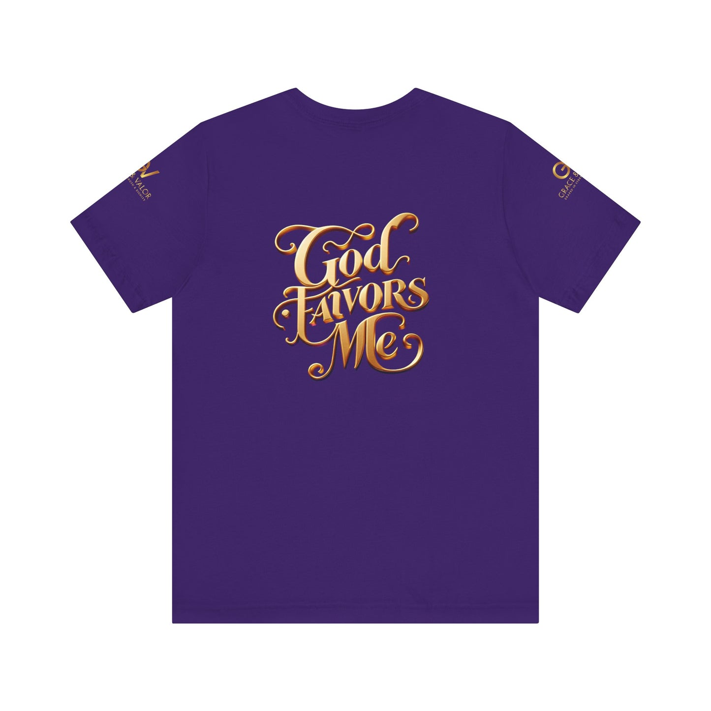 GV All Gold font God Favors - Grace & Valor Unisex Jersey Short Sleeve Tee - Strength & Dignity Apparel