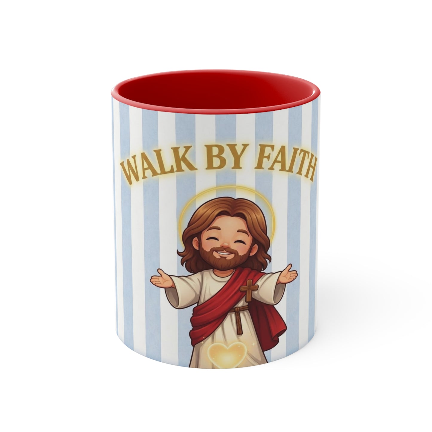 Faith-Based Christian Mug – Walk By Faith Jesus Coffee Cup | Encouraging Religious Gift for Christians | Inspirational Christian Drinkware