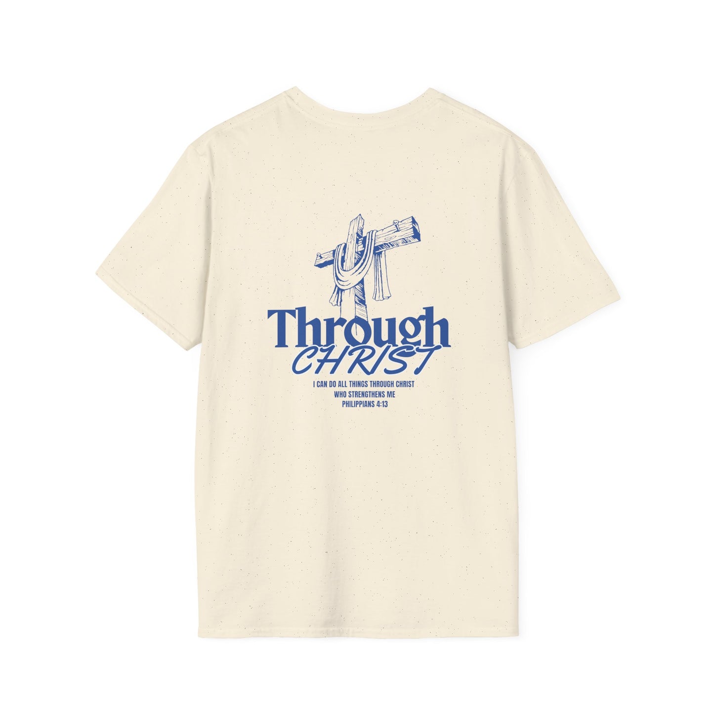Through Christ Unisex Christian T-Shirt |  Grace and Valor Signature Collection Philippians 4:13 Bible Verse Faith Streetwear Apparel