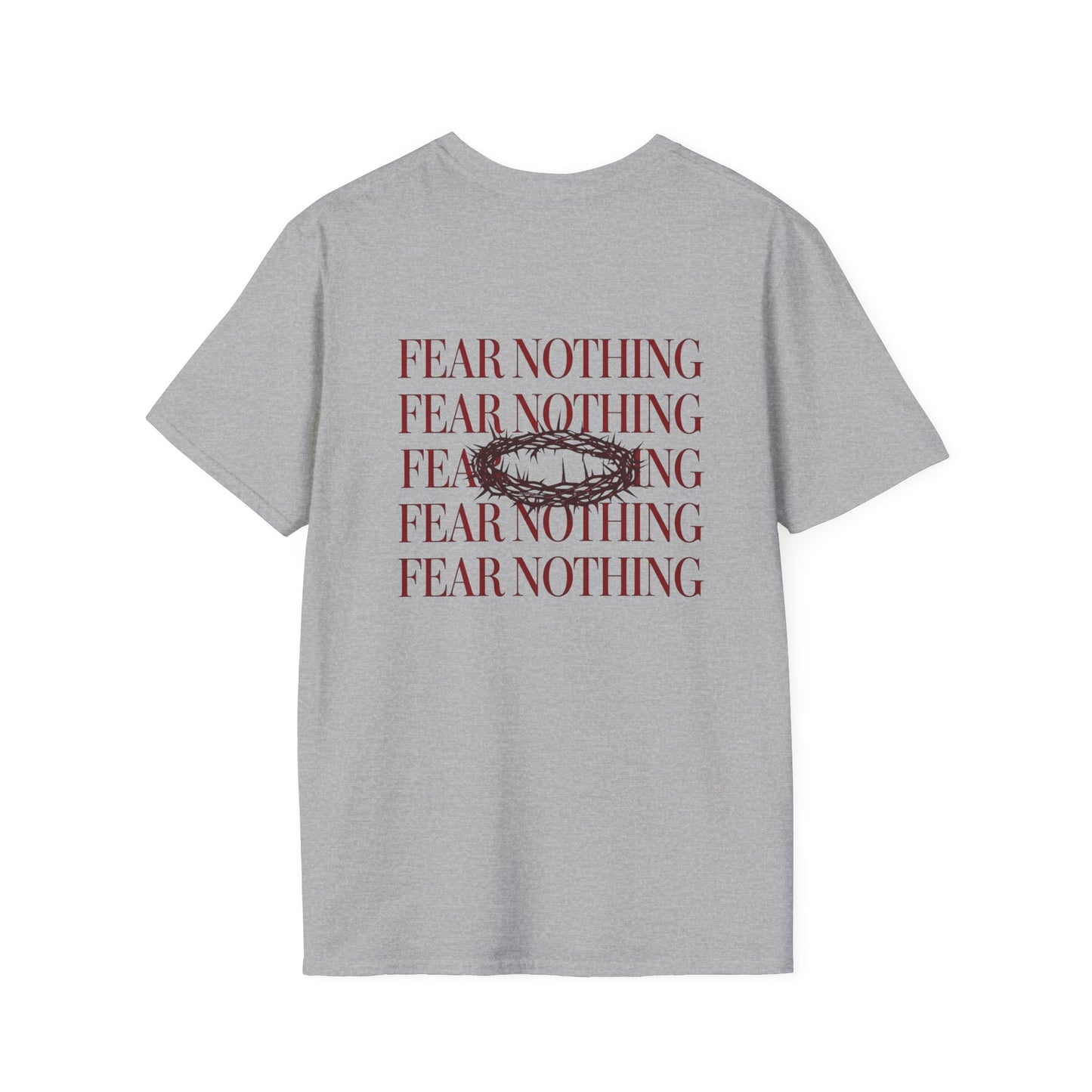 Fear Nothing Unisex Christian T-Shirt | Grace and Valor Signature Collection Faith Over Fear Joshua 1:9 Bible Verse Streetwear Apparel