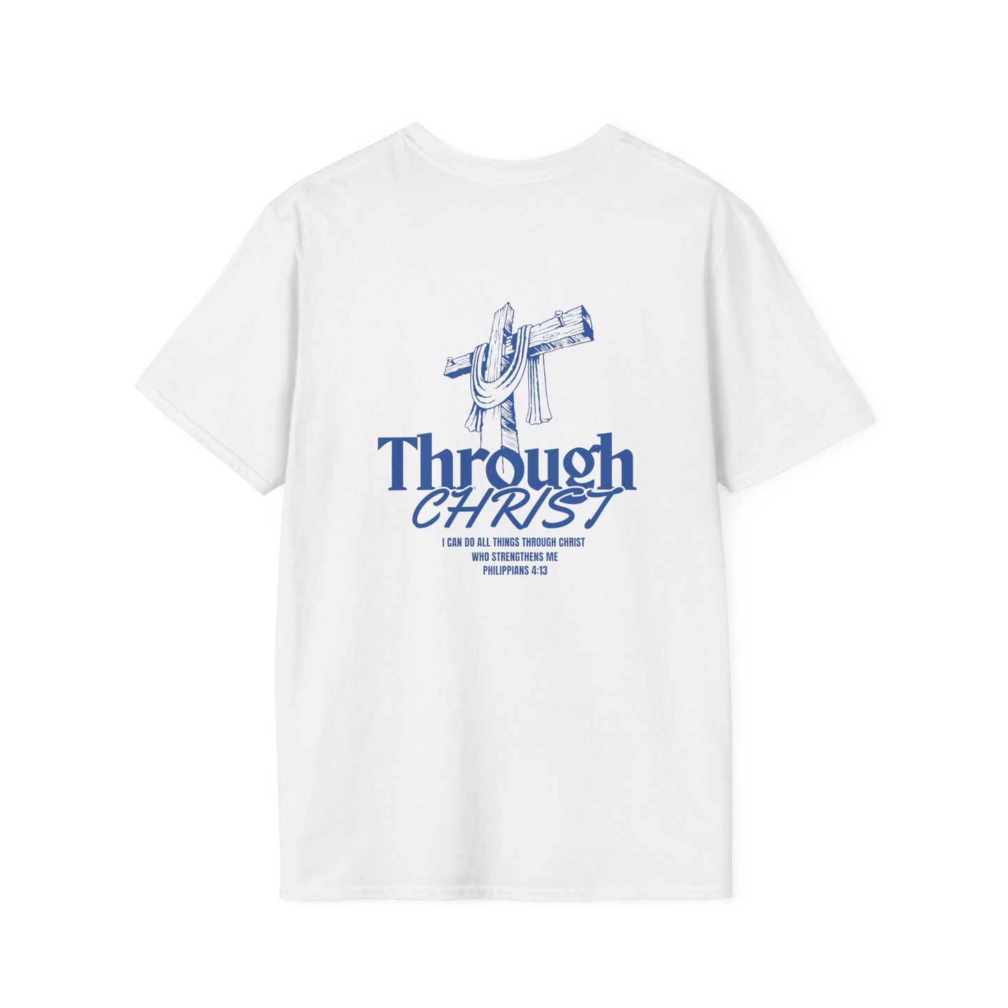 Through Christ Unisex Christian T-Shirt |  Grace and Valor Signature Collection Philippians 4:13 Bible Verse Faith Streetwear Apparel