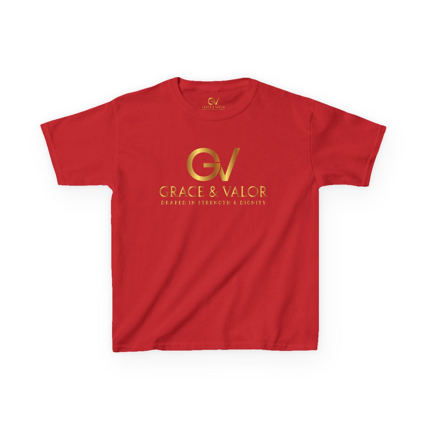 Kids Grace & Valor Tee Gold font total - God Favors Me Design - Stylish Cotton Shirt