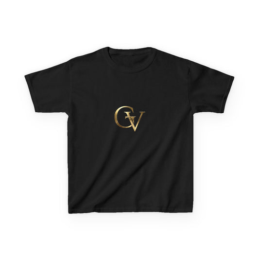 Grace & Valor Gold Kids Monogram Christian T-Shirt | Faith-Based Youth Shirt