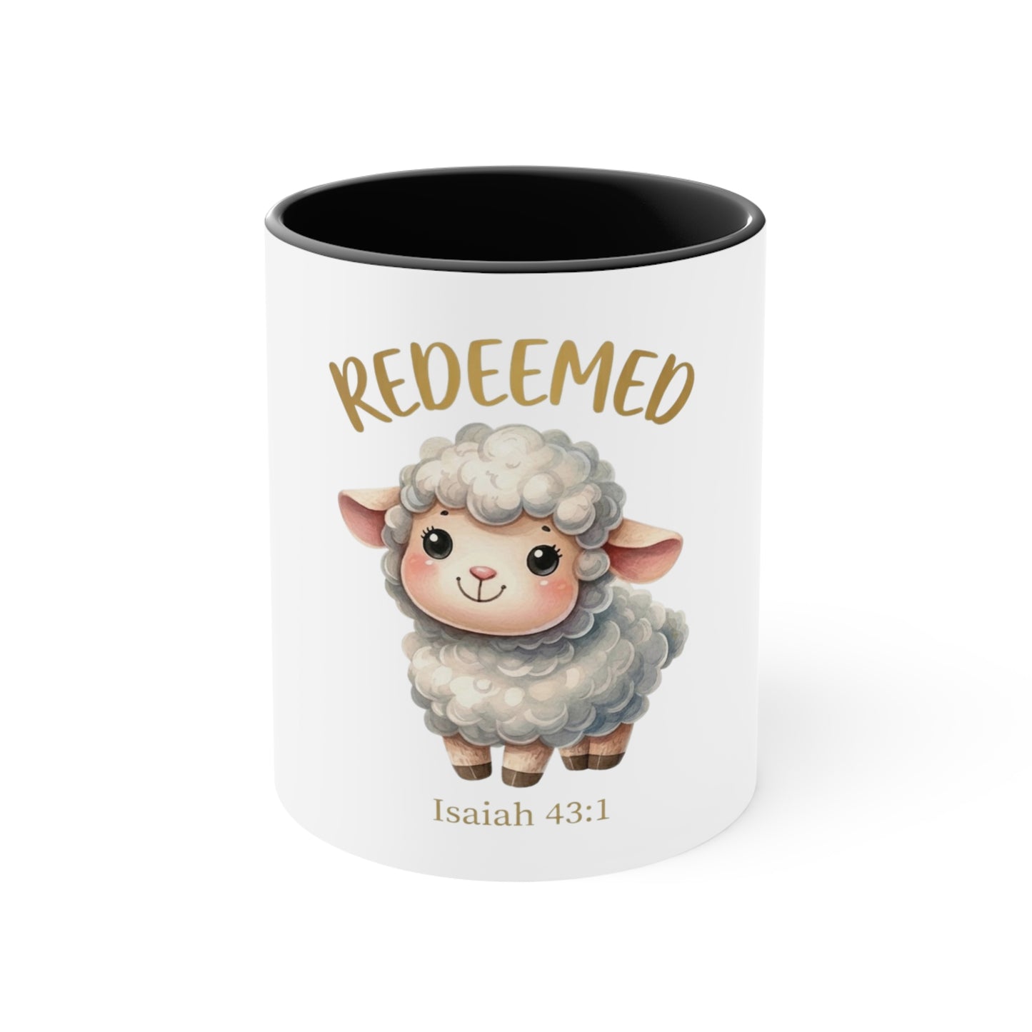 Redeemed Isaiah 43:1 Christian Coffee Mug – Cute Lamb Bible Verse Mug for Women & Girls | Faith-Based Christian Gift | Inspirational Scripture Cup