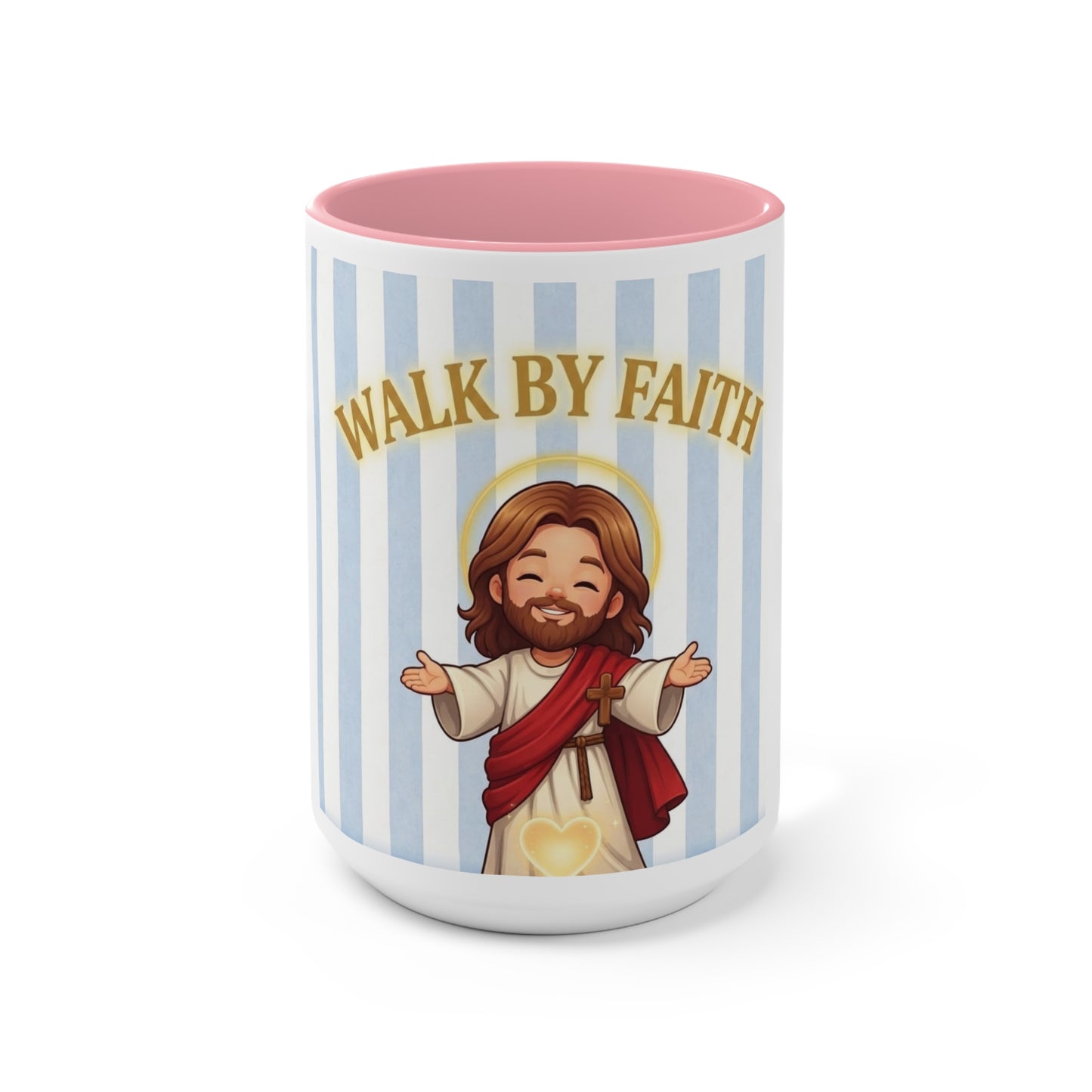 Faith-Based Christian Mug – Walk By Faith Jesus Coffee Cup | Encouraging Religious Gift for Christians | Inspirational Christian Drinkware