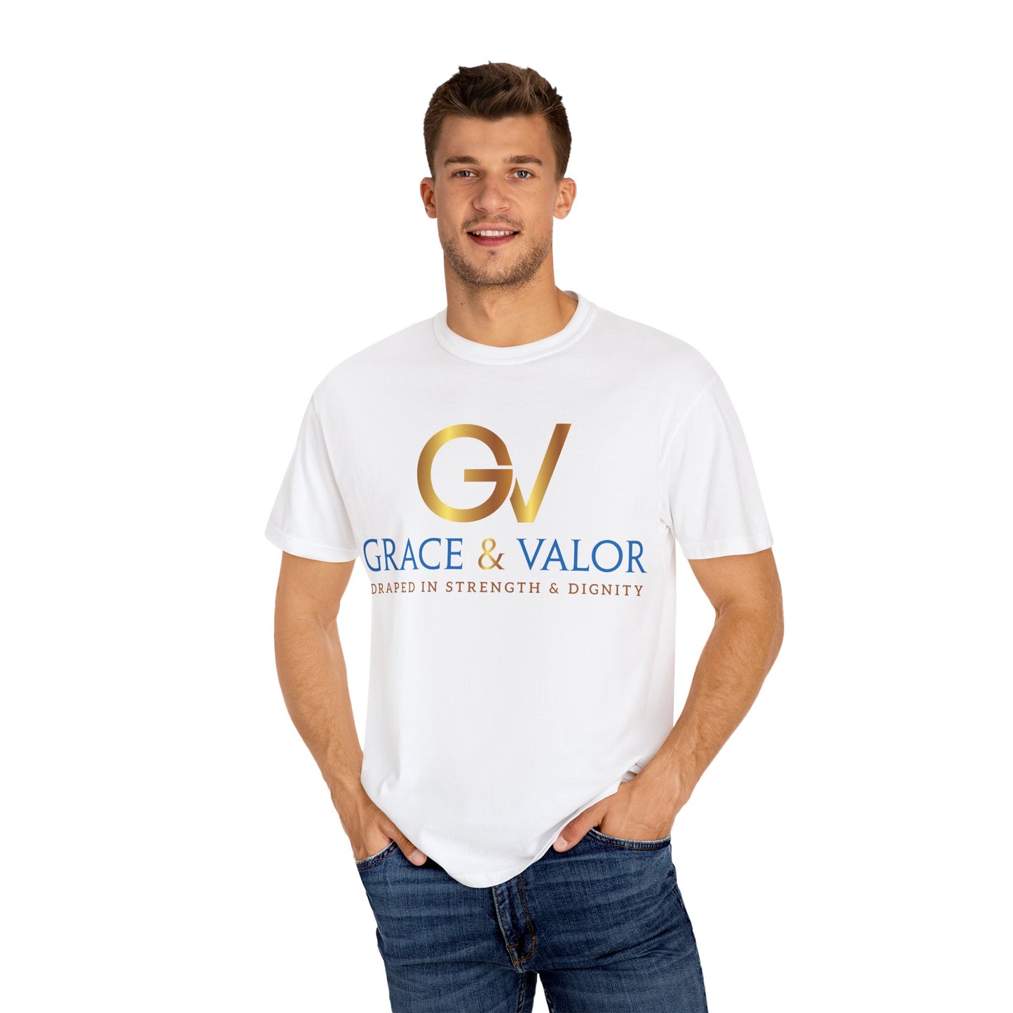 Unisex Garment-Dyed T-shirt - Grace & Valor, Empowering Apparel, Inspirational Gift, Casual Wear, Personalized Style