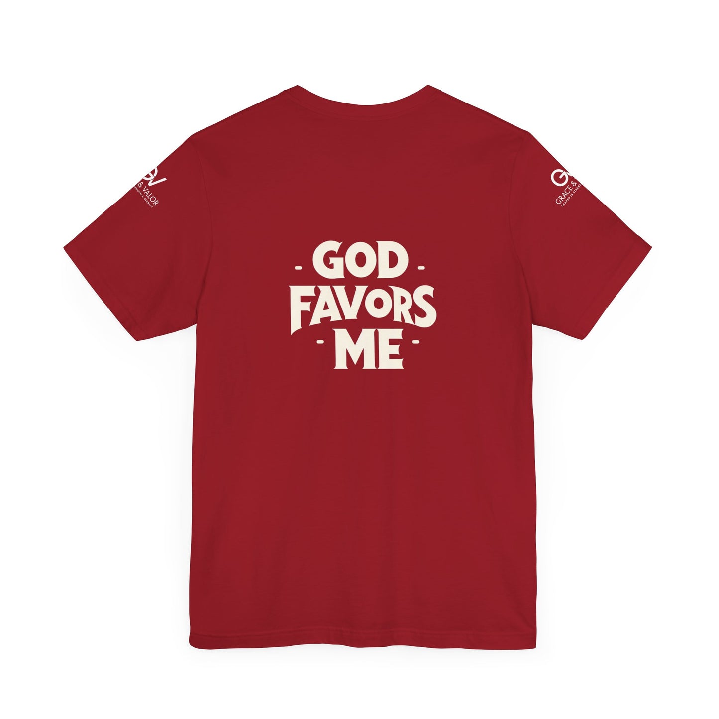 GV White Print God Favors - Unisex Jersey Short Sleeve Tee
