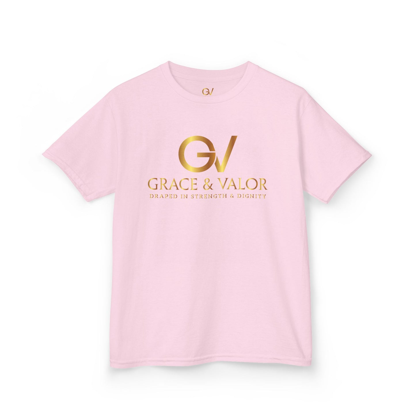 Kids Grace & Valor Tee Gold font total - God Favors Me Design - Stylish Cotton Shirt