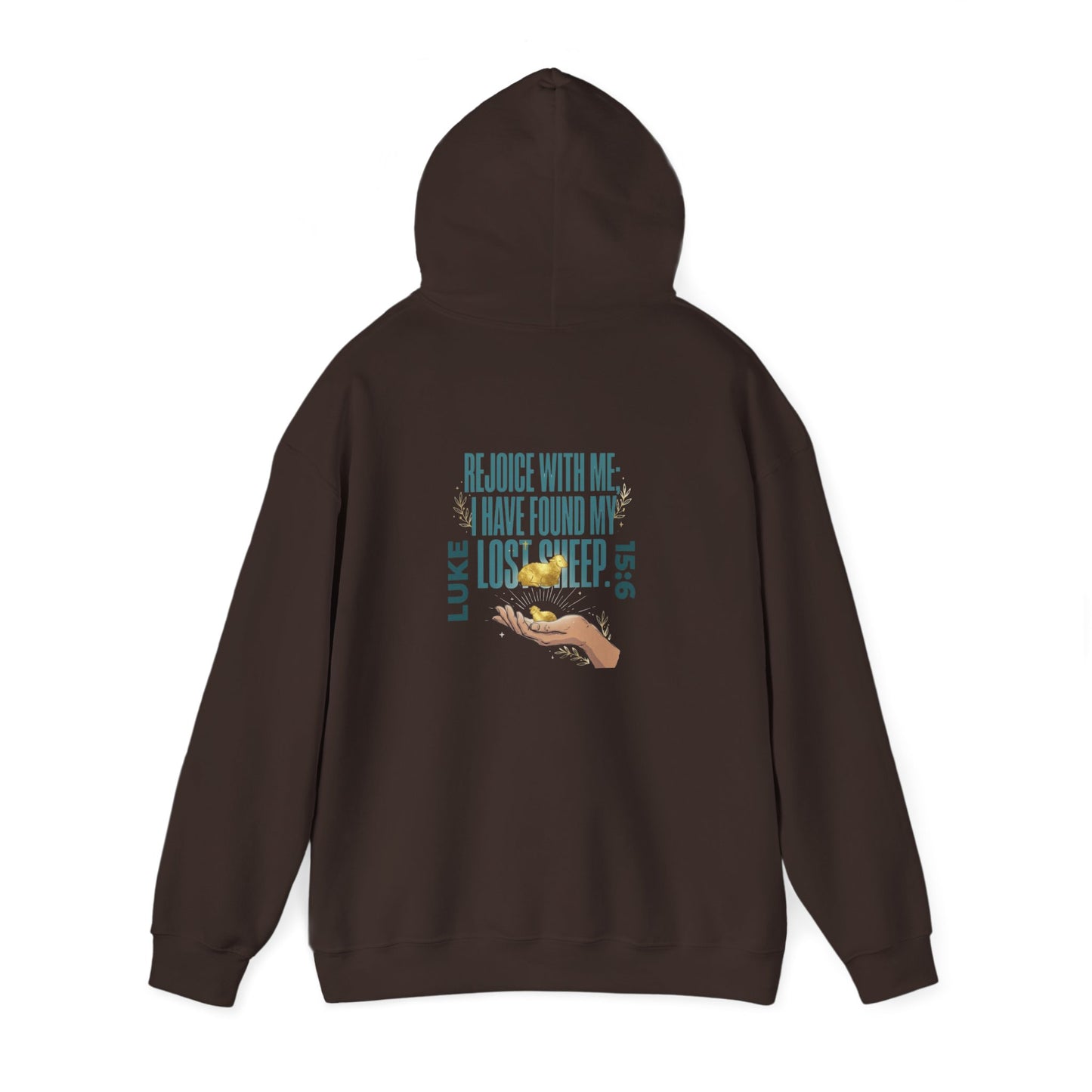 Rejoice With Me Lost Sheep Unisex Christian Hoodie | GV Gold Monogram Collection Luke 15:6 Bible Verse Faith Streetwear Apparel