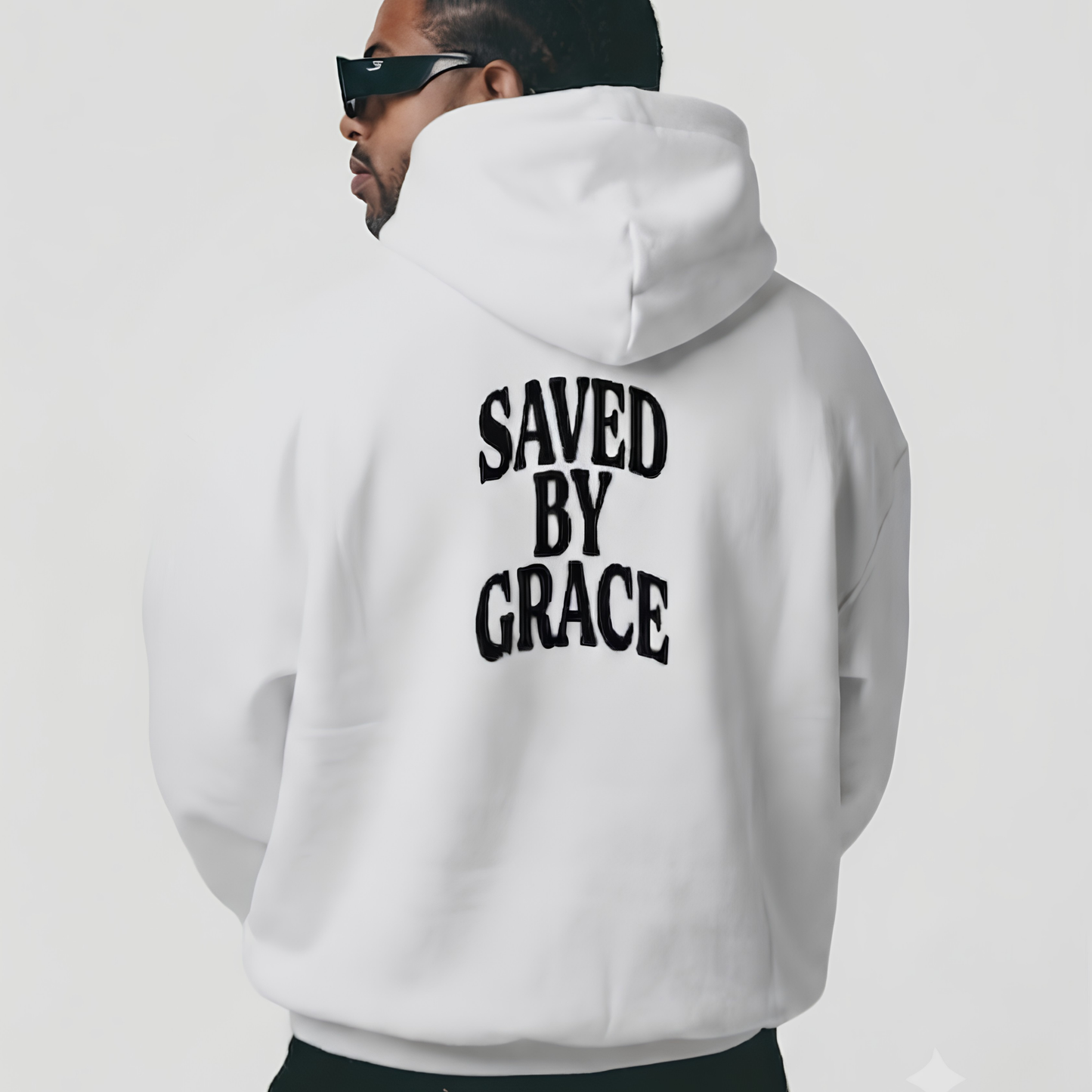 Saved by Grace Unisex Christian Hoodie | GV Gold Monogram Collection Ephesians 2:8 Bible Verse Faith Streetwear Apparel