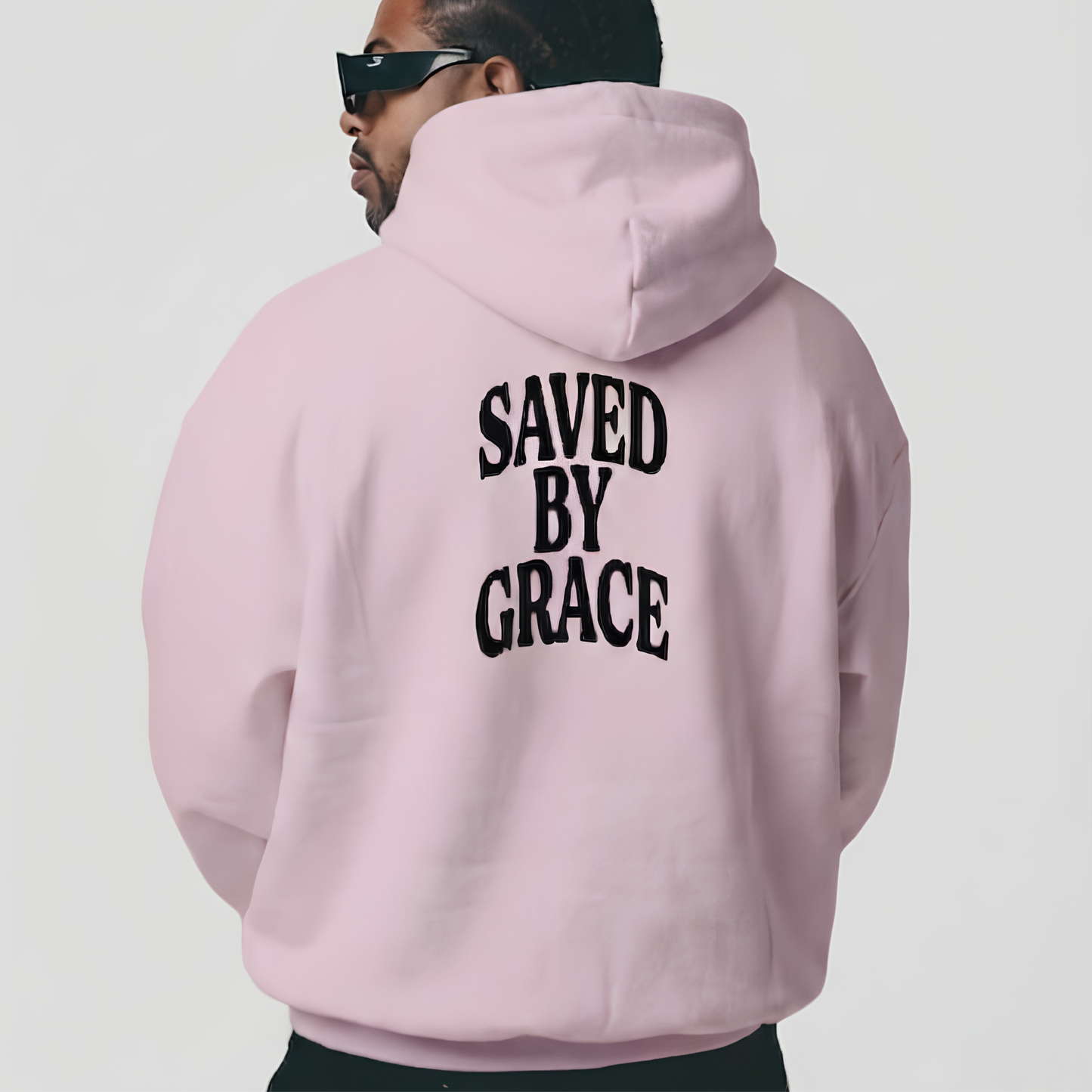 Saved by Grace Unisex Christian Hoodie | GV Gold Monogram Collection Ephesians 2:8 Bible Verse Faith Streetwear Apparel