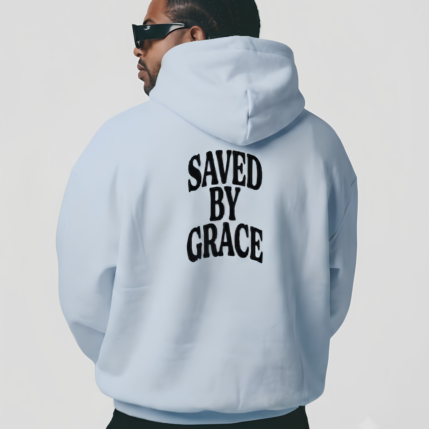 Saved by Grace Unisex Christian Hoodie | GV Gold Monogram Collection Ephesians 2:8 Bible Verse Faith Streetwear Apparel