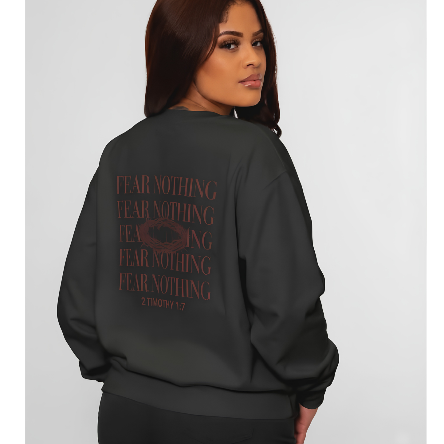 Fear Nothing Unisex Christian Sweatshirt | GV Gold Monogram Collection Faith Streetwear Apparel