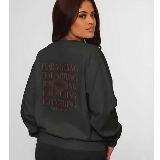 Fear Nothing Unisex Christian Sweatshirt | GV Gold Monogram Collection Faith Streetwear Apparel