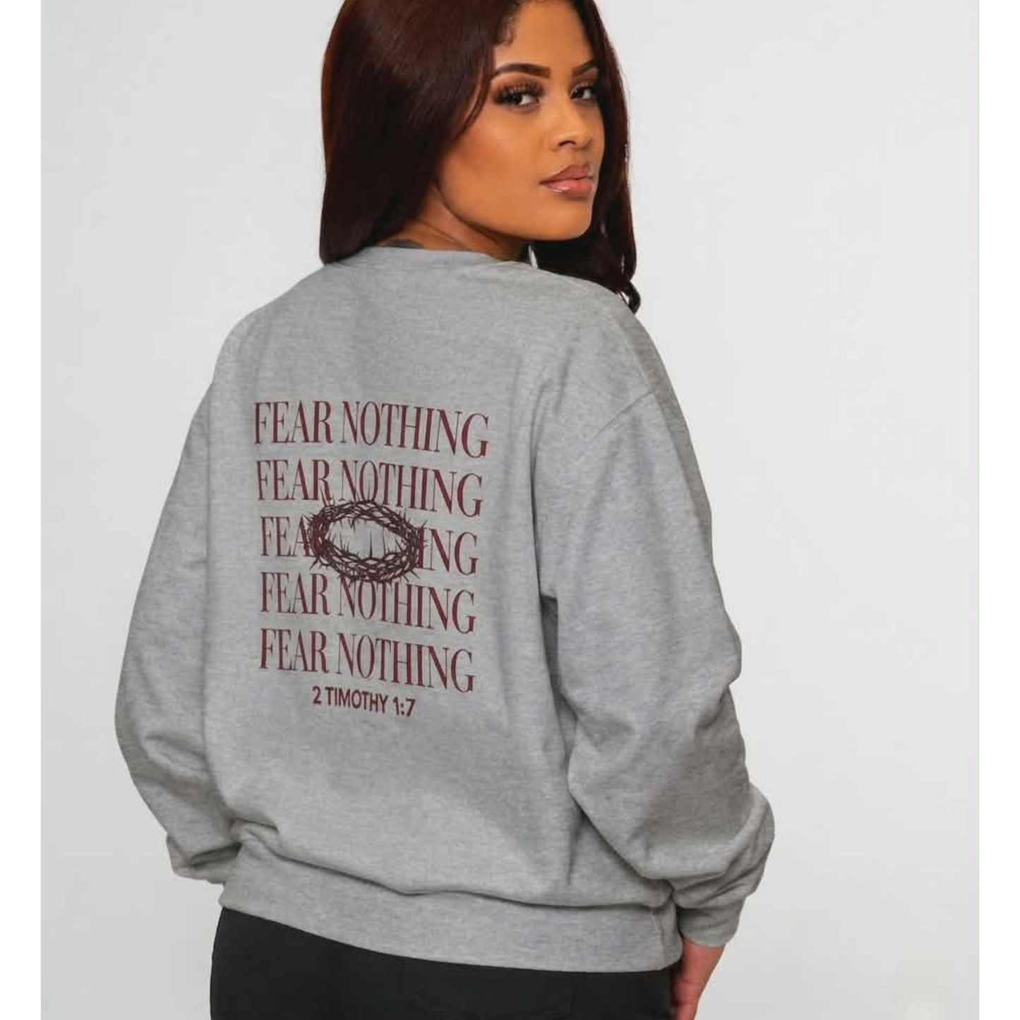 Fear Nothing Unisex Christian Sweatshirt | GV Gold Monogram Collection Faith Streetwear Apparel