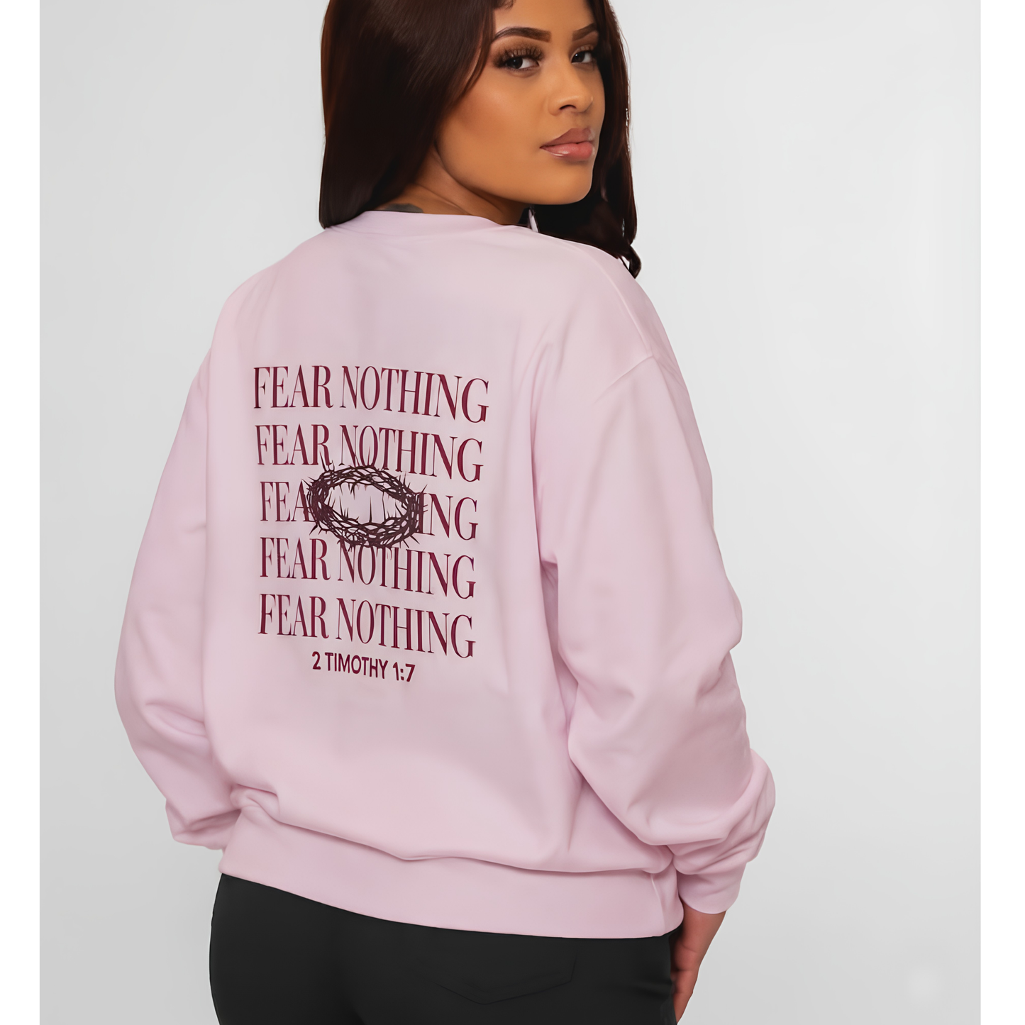Fear Nothing Unisex Christian Sweatshirt | GV Gold Monogram Collection Faith Streetwear Apparel