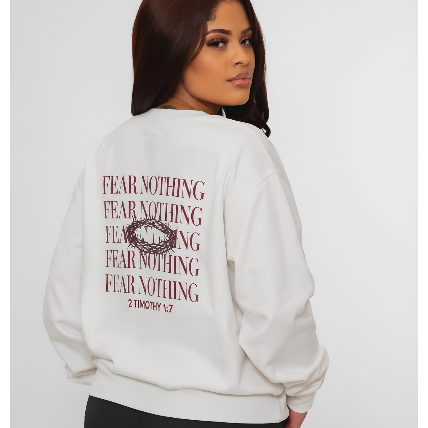 Fear Nothing Unisex Christian Sweatshirt | GV Gold Monogram Collection Faith Streetwear Apparel
