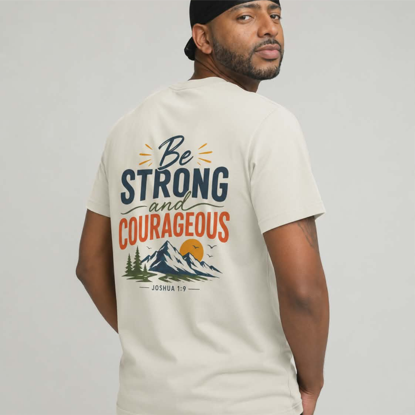 Be Strong and Courageous Shirt | Joshua 1:9 Bible Verse T-Shirt | Christian Faith Apparel | Inspirational Scripture Tee