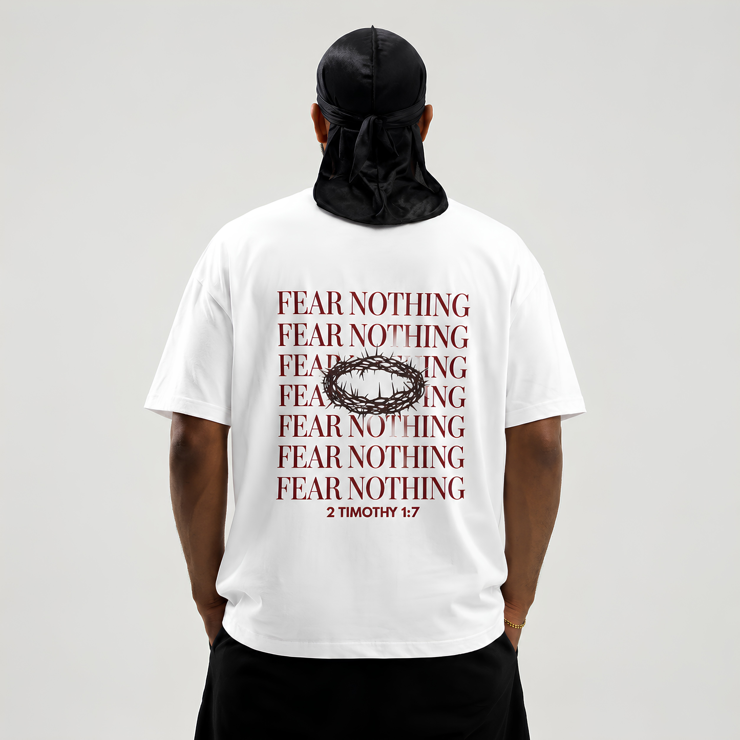 Christian Bible Verse Gold T-Shirt | Faith Over Fear 2 Timothy 1:7 Unisex Religious Graphic Tee Streetwear Apparel