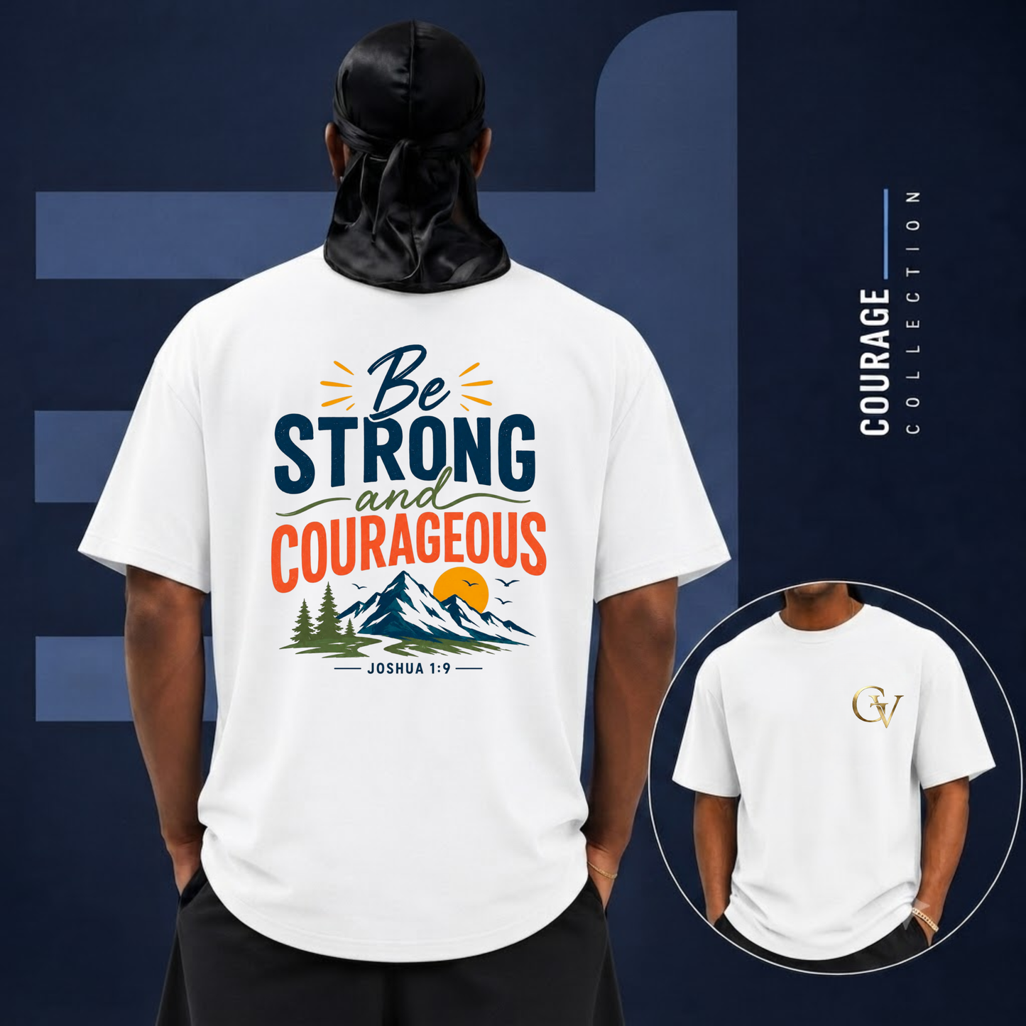 Be Strong and Courageous Shirt | Joshua 1:9 Bible Verse T-Shirt | Christian Faith Apparel | Inspirational Scripture Tee