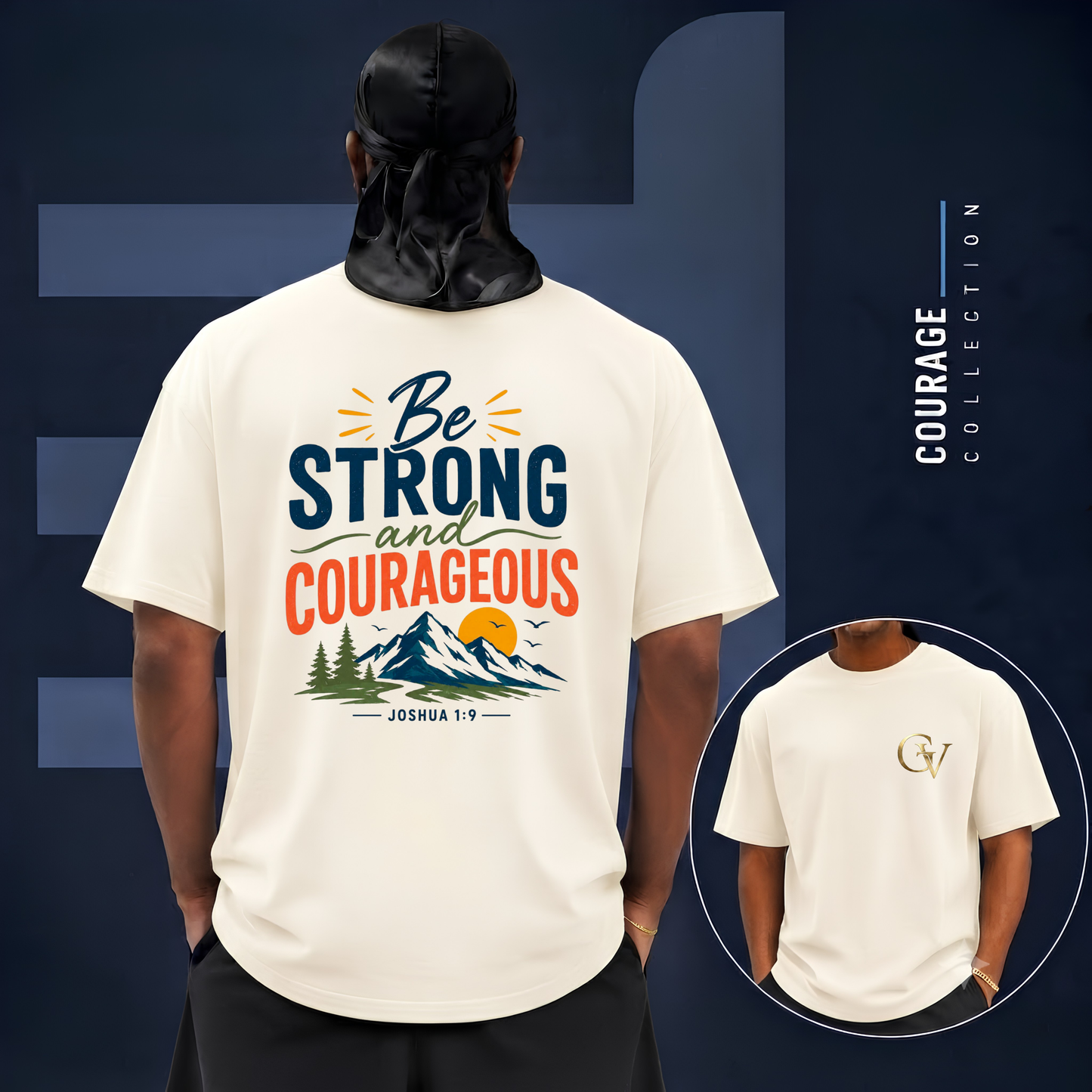 Be Strong and Courageous Shirt | Joshua 1:9 Bible Verse T-Shirt | Christian Faith Apparel | Inspirational Scripture Tee
