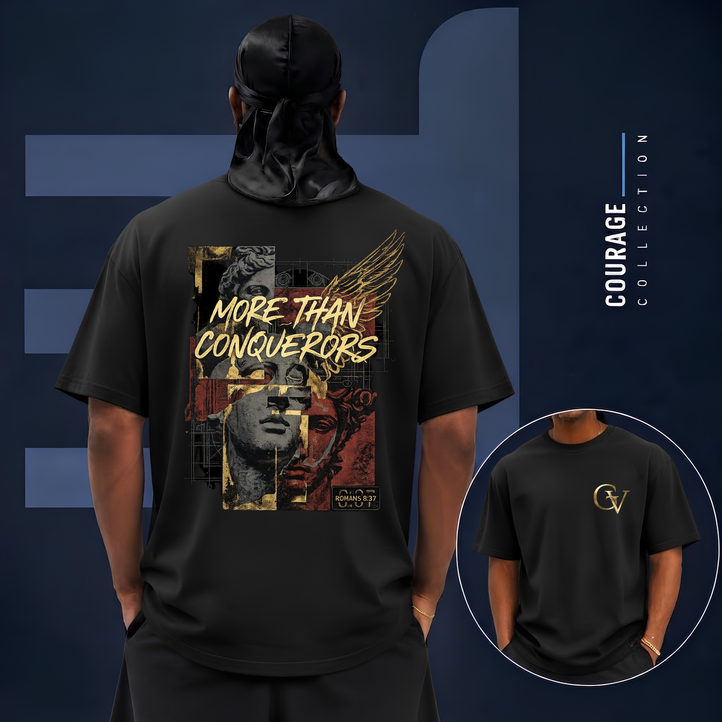 More Than a Conqueror Shirt | Romans 8:37 Bible Verse T-Shirt | Christian Faith Apparel | Inspirational Scripture Tee