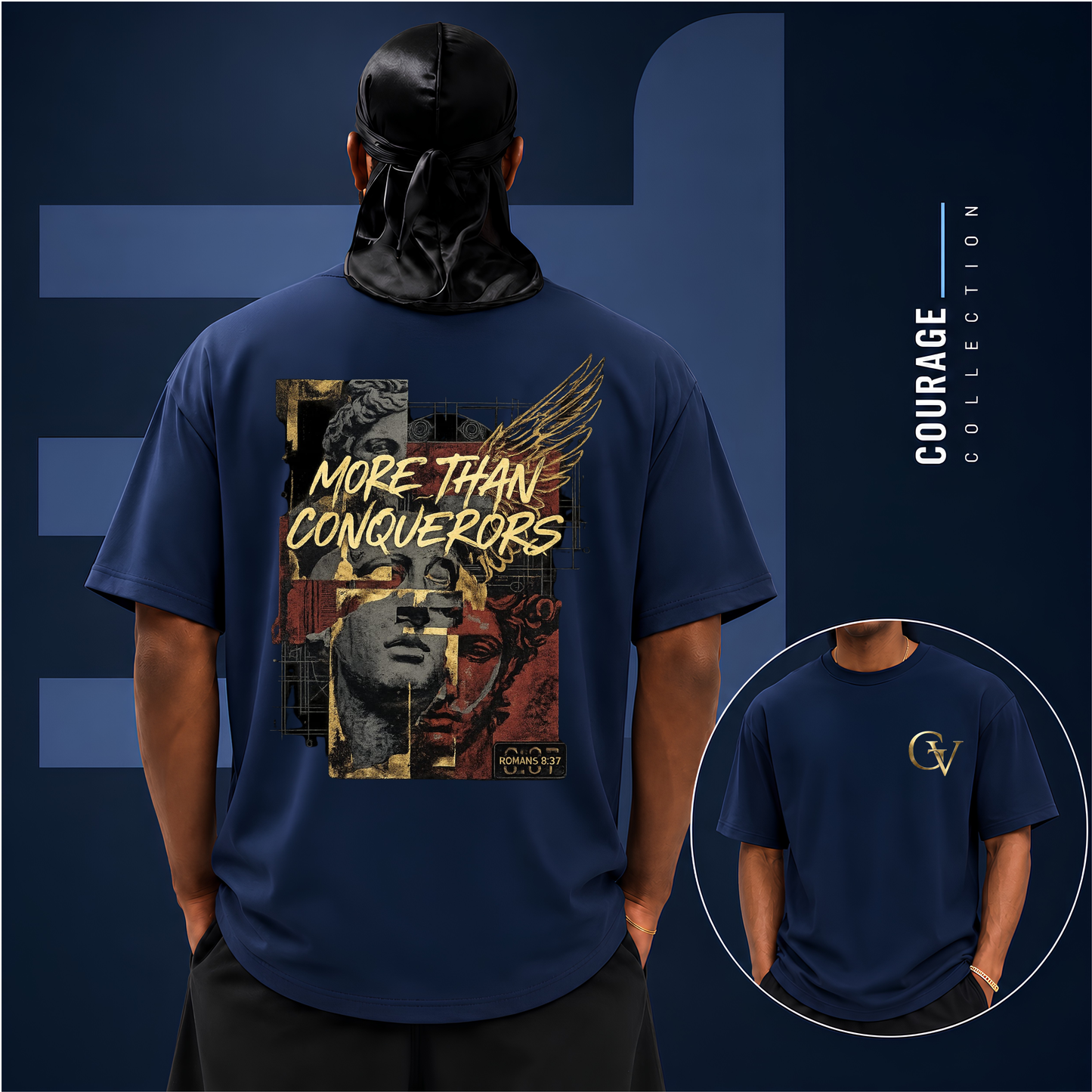 More Than a Conqueror Shirt | Romans 8:37 Bible Verse T-Shirt | Christian Faith Apparel | Inspirational Scripture Tee
