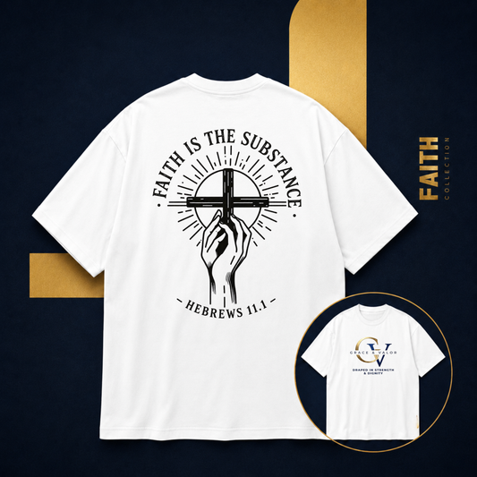 Faith Is the Substance T-Shirt | Hebrews 11:1 Scripture Faith Tee | Christian Unisex Bella Canvas Shirt