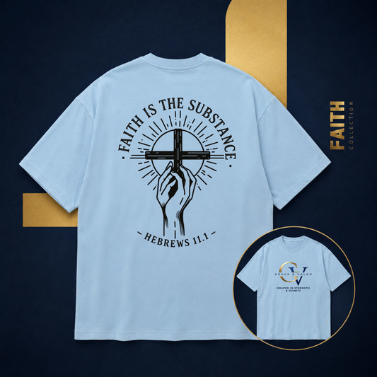 Faith Is the Substance T-Shirt | Hebrews 11:1 Scripture Faith Tee | Christian Unisex Bella Canvas Shirt