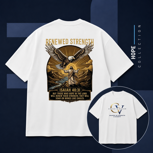 Renewed Strength T-Shirt | Isaiah 40:31 Scripture Shirt | Christian Faith Tee | Inspirational Bible Verse Apparel
