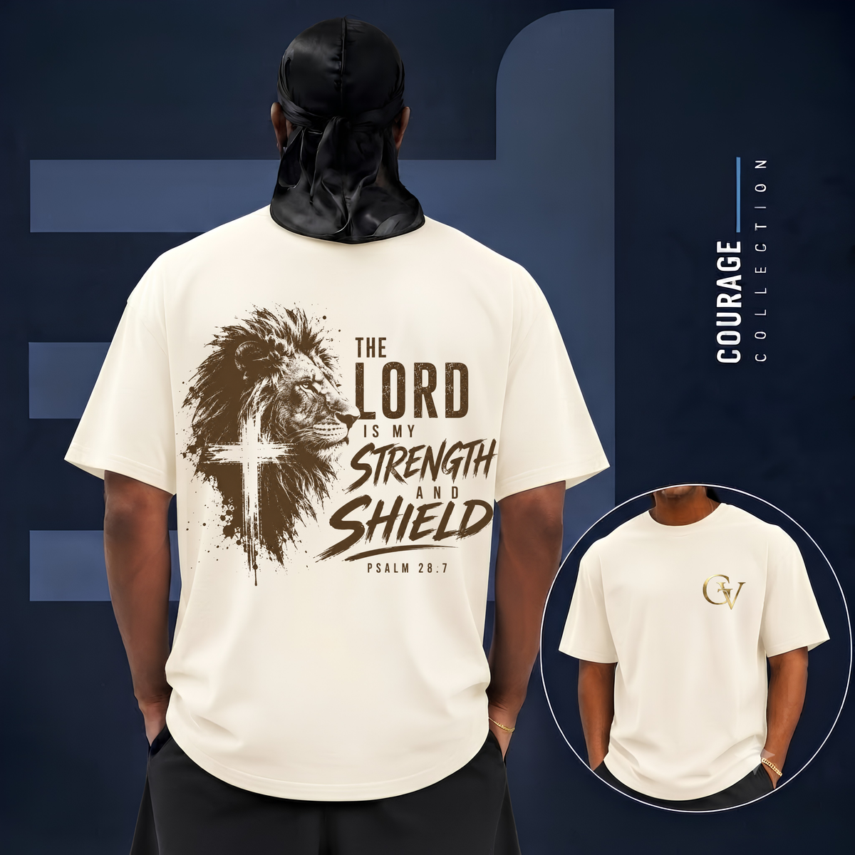 The Lord Is My Strength and Shield Shirt Psalm 28:7 | Christian Faith Tee| Grace and Valor | Bible Verse Shirt Inspirational Gift