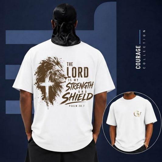 The Lord Is My Strength and Shield Shirt Psalm 28:7 | Christian Faith Tee| Grace and Valor | Bible Verse Shirt Inspirational Gift