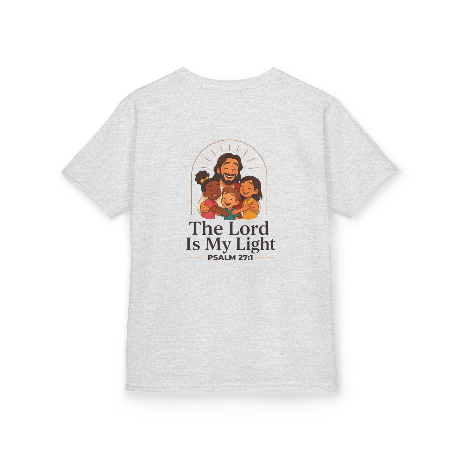 The Lord Is My Light Kids Christian T-Shirt | Psalm 27:1 Bible Verse Shirt Grace and Valor Collection Faith-Based Youth Apparel