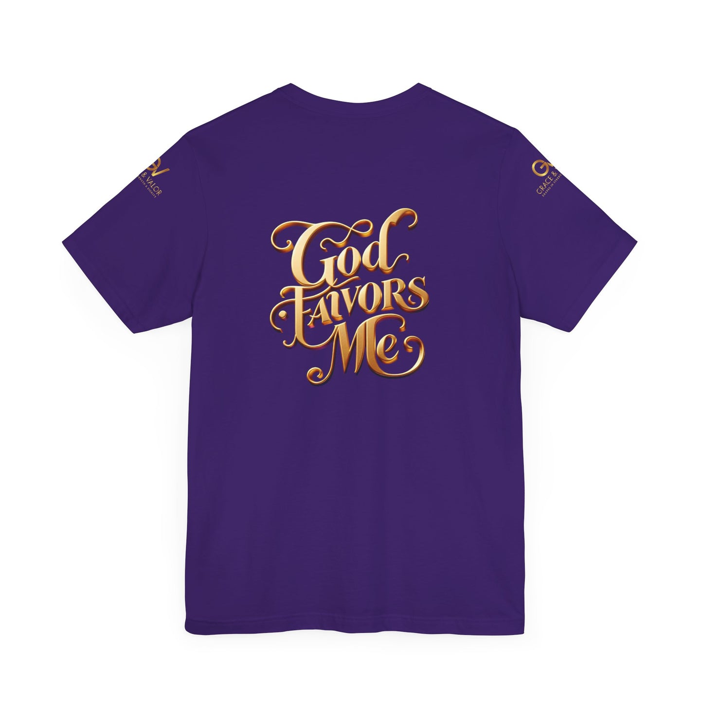 GV All Gold font God Favors - Grace & Valor Unisex Jersey Short Sleeve Tee - Strength & Dignity Apparel