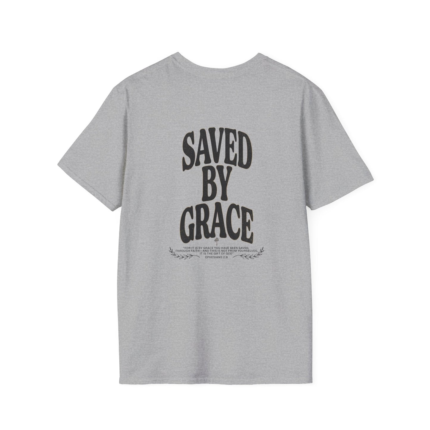 Saved by Grace Unisex Christian T-Shirt | Grace and Valor Signature Collection Ephesians 2:8 Bible Verse Faith Streetwear Apparel