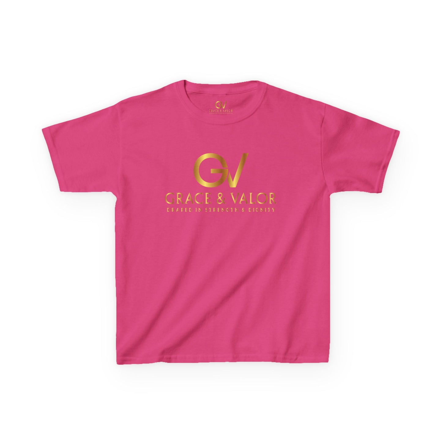 Kids Grace & Valor Tee Gold font total - God Favors Me Design - Stylish Cotton Shirt