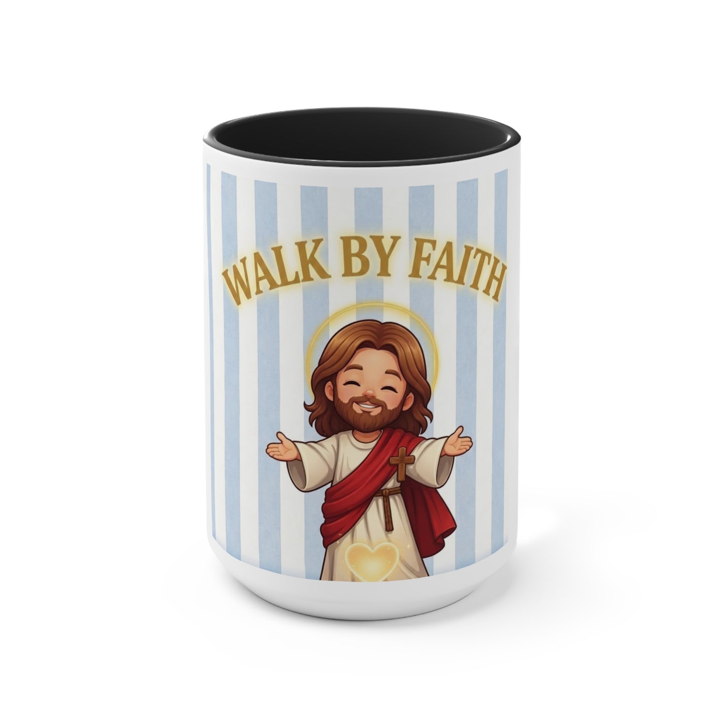 Faith-Based Christian Mug – Walk By Faith Jesus Coffee Cup | Encouraging Religious Gift for Christians | Inspirational Christian Drinkware