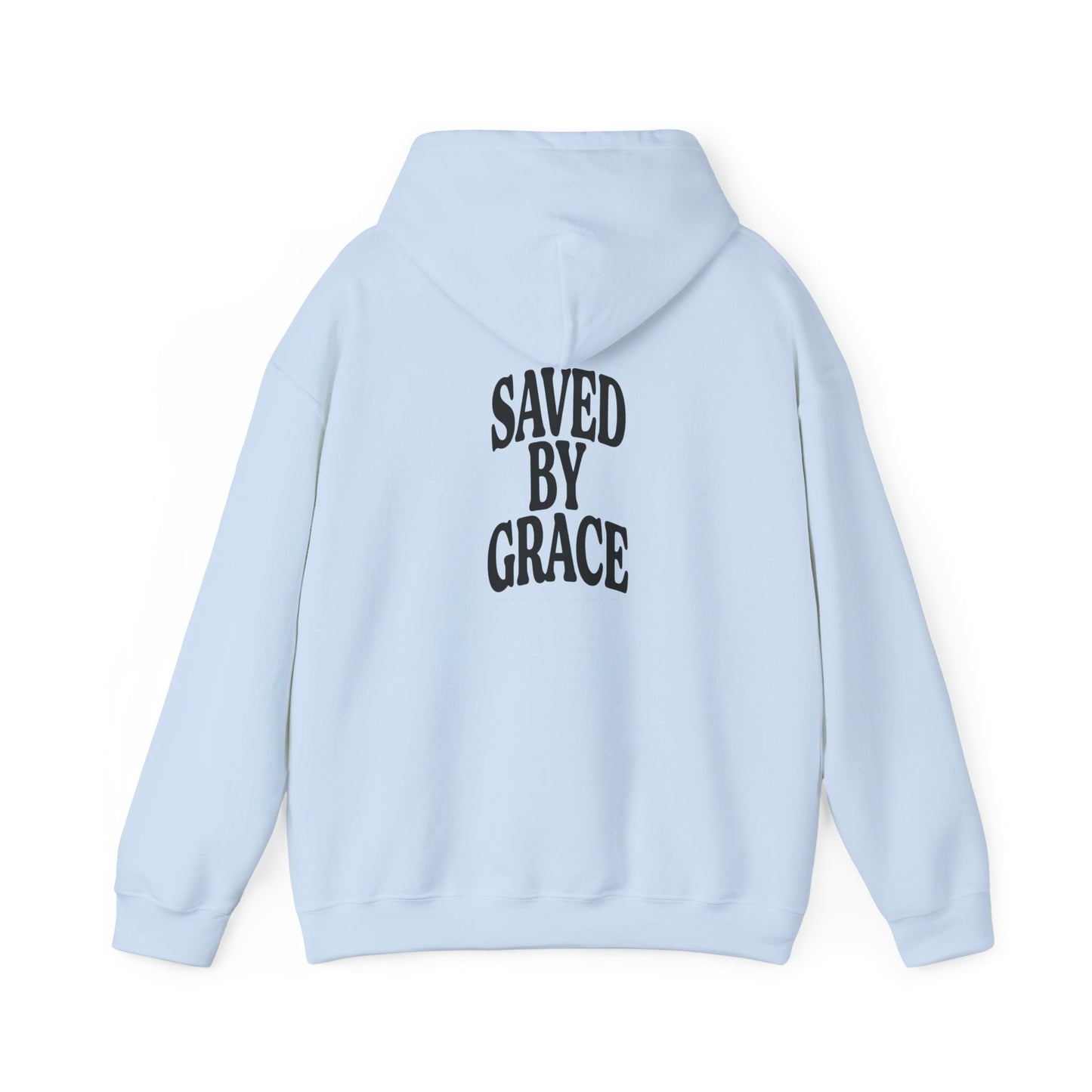 Saved by Grace Unisex Christian Hoodie | GV Gold Monogram Collection Ephesians 2:8 Bible Verse Faith Streetwear Apparel