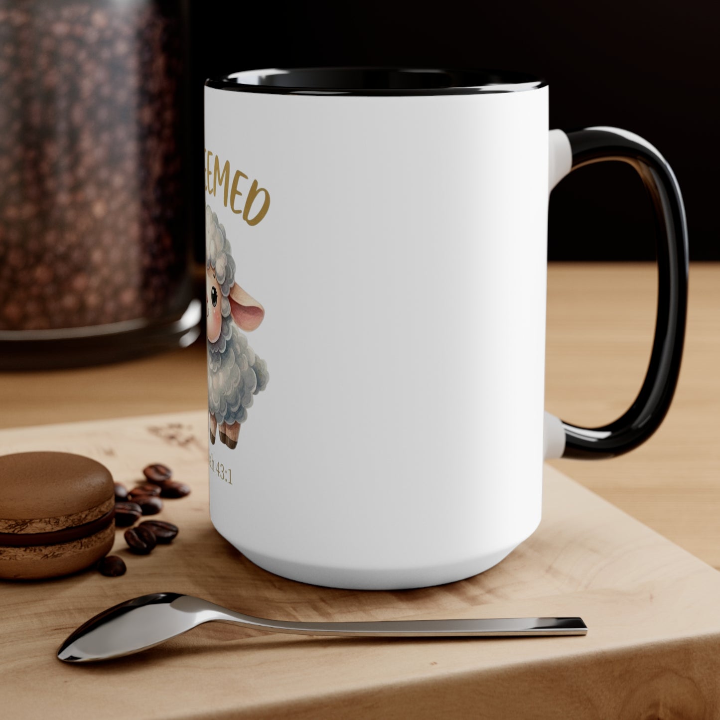 Redeemed Isaiah 43:1 Christian Coffee Mug – Cute Lamb Bible Verse Mug for Women & Girls | Faith-Based Christian Gift | Inspirational Scripture Cup