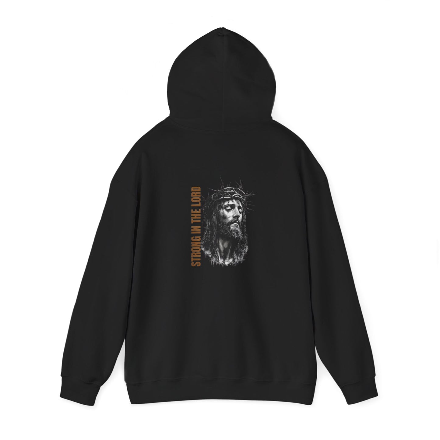 Strong in the Lord Unisex Christian Hoodie | GV Gold Monogram Collection Ephesians 6:10 Bible Verse Faith Streetwear Apparel