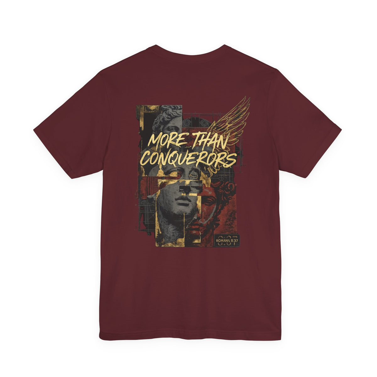 More Than a Conqueror Shirt | Romans 8:37 Bible Verse T-Shirt | Christian Faith Apparel | Inspirational Scripture Tee