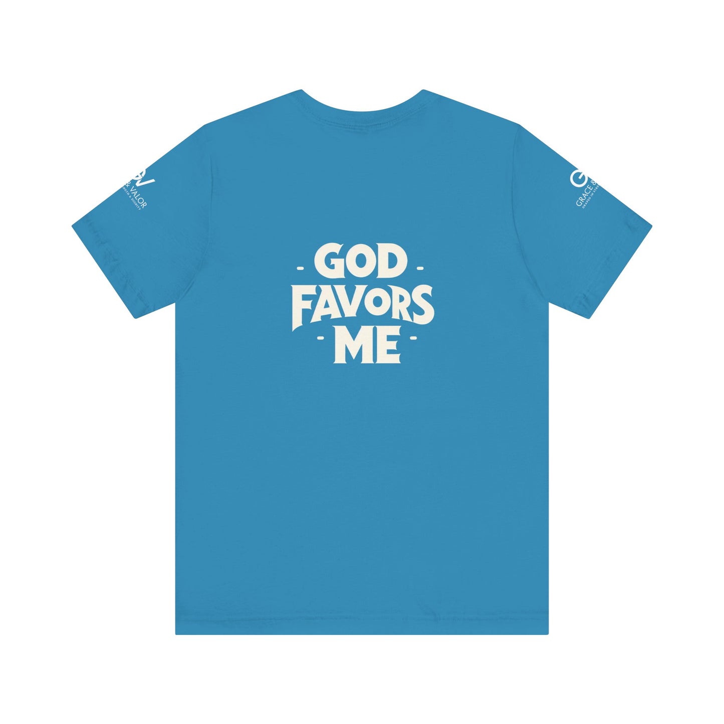 GV White Print God Favors - Unisex Jersey Short Sleeve Tee
