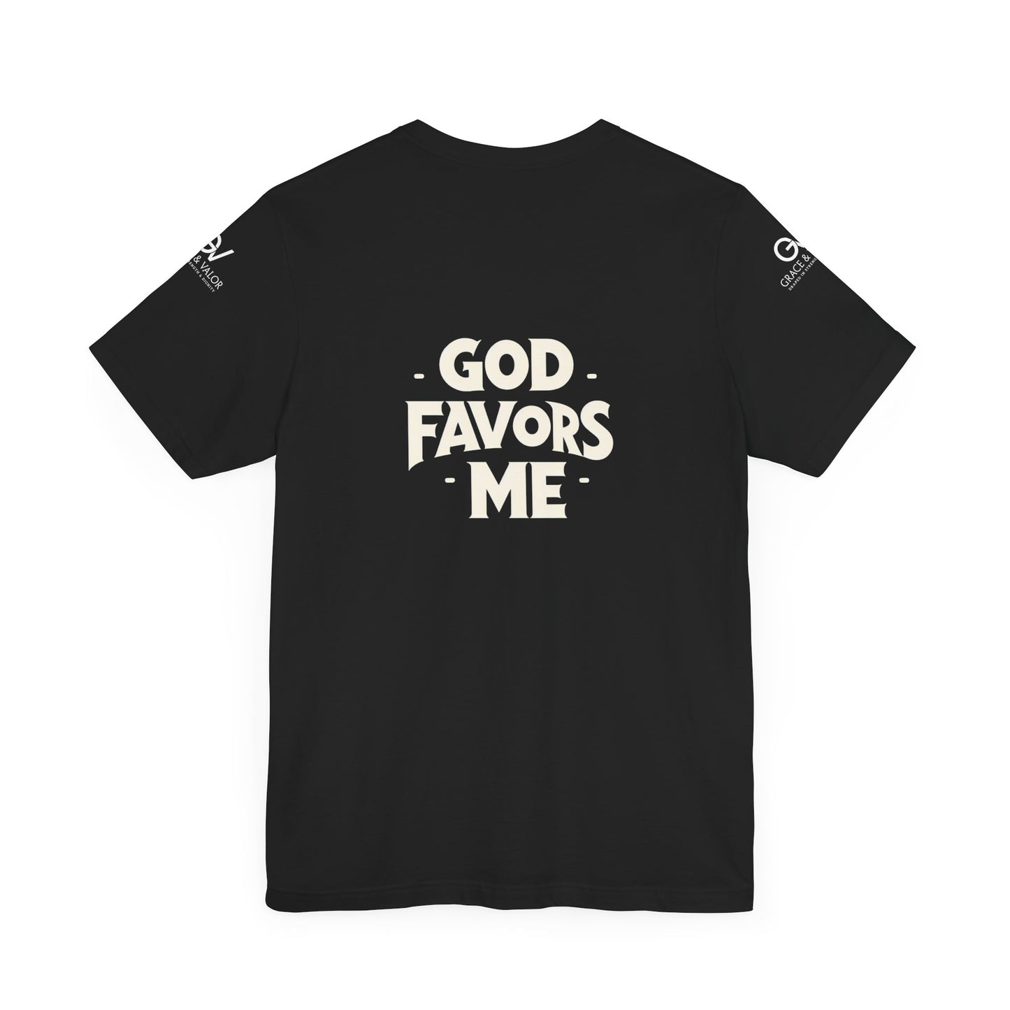 GV White Print God Favors - Unisex Jersey Short Sleeve Tee